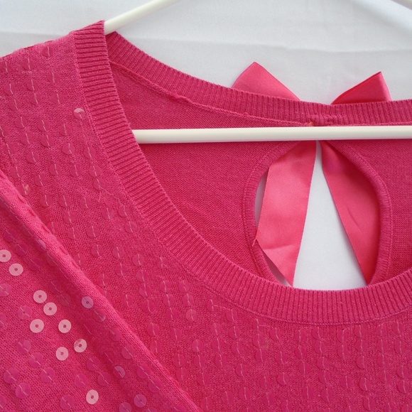 Candies Pink Sequin Sweater Size US Women's S - Picture 2 of 6